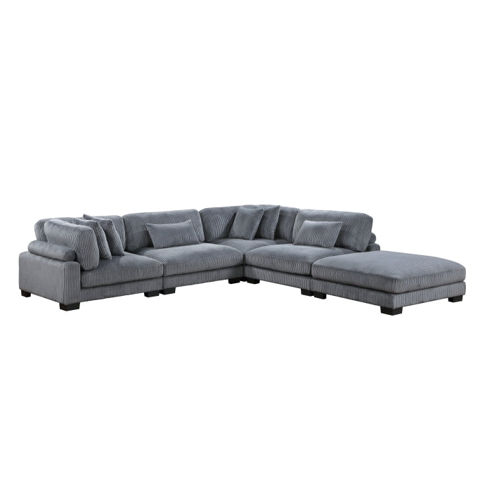 Homelegance - Traverse 5 Piece Modular Sectional with Ottoman - 8555GY*5OT - GreatFurnitureDeal