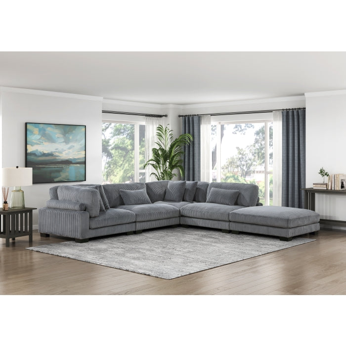 Homelegance - Traverse 5 Piece Modular Sectional with Ottoman - 8555GY*5OT
