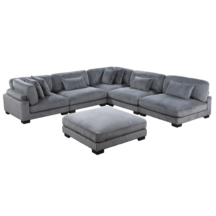 Homelegance - Traverse 6 Piece Modular Sectional with Ottoman - 8555GY*6OT