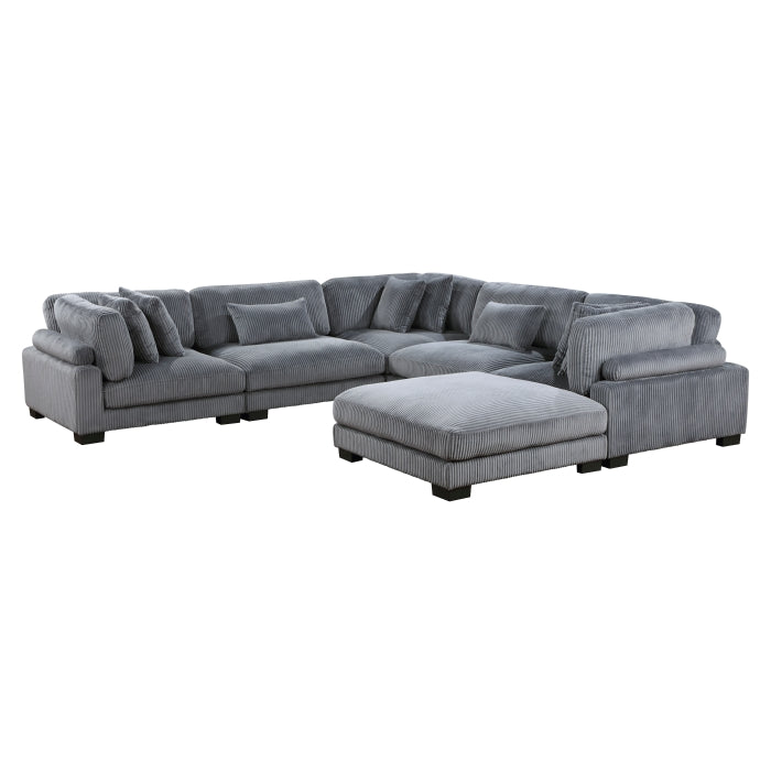 Homelegance - Traverse 6 Piece Modular Sectional with Ottoman - 8555GY*3CR2ACOT - GreatFurnitureDeal