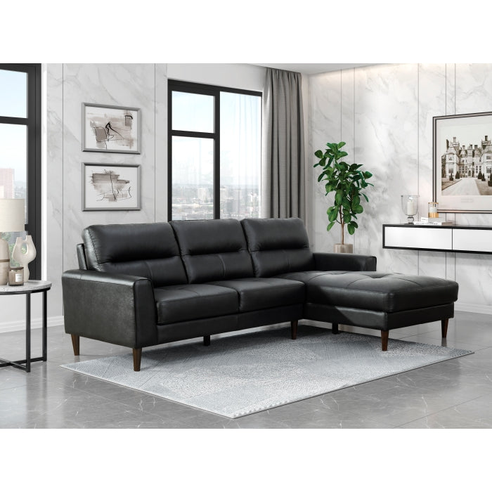 Homelegance - Lewes 2 Piece Sectional with Right Chaise in Black - 8566BLK*SC - GreatFurnitureDeal