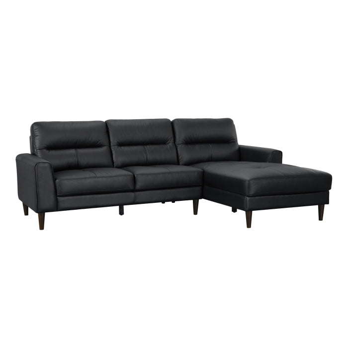 Homelegance - Lewes 2 Piece Sectional with Right Chaise in Black - 8566BLK*SC - GreatFurnitureDeal
