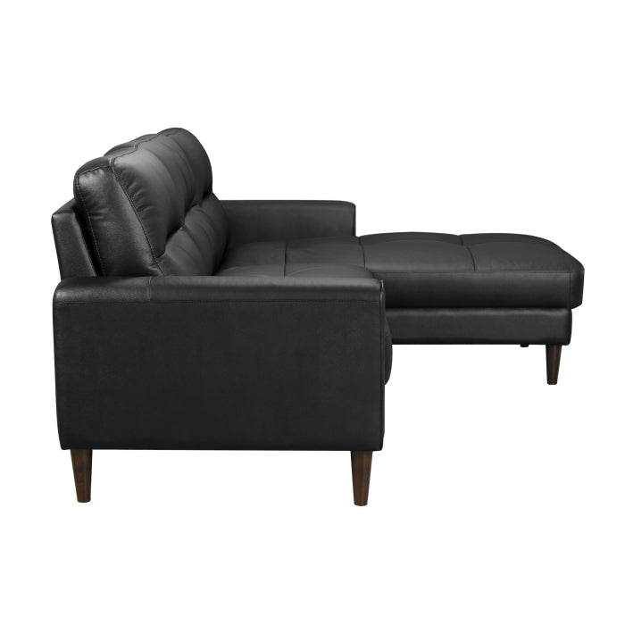Homelegance - Lewes 2 Piece Sectional with Right Chaise in Black - 8566BLK*SC - GreatFurnitureDeal