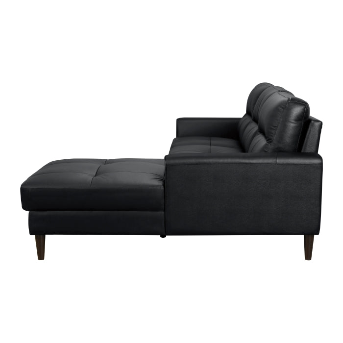 Homelegance - Lewes 2 Piece Sectional with Right Chaise in Black - 8566BLK*SC - GreatFurnitureDeal