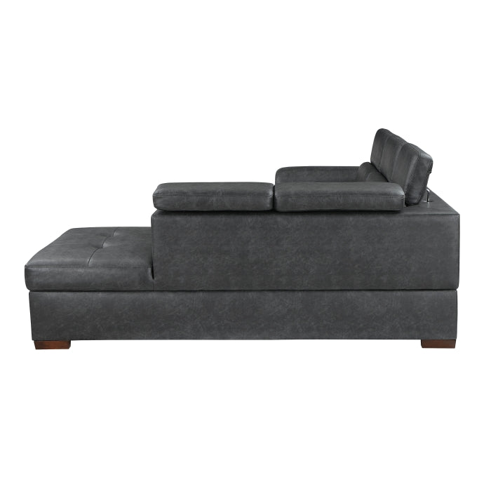 Homelegance - Barre 2 Piece Sectional with Pull-out Bed in Gray - 8567GY*SC - GreatFurnitureDeal