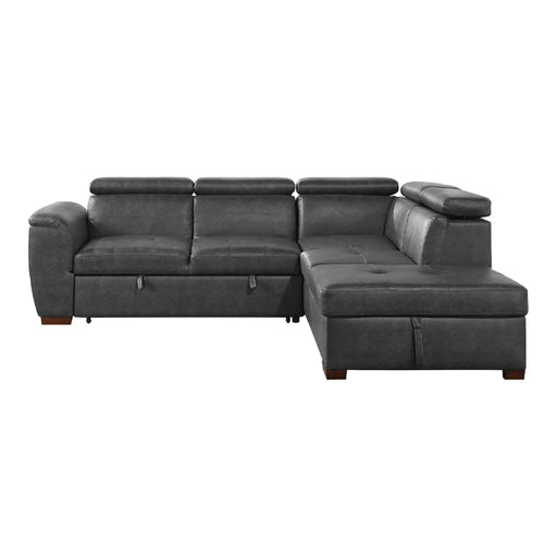 Homelegance - Barre 2 Piece Sectional with Pull-out Bed in Gray - 8567GY*SC - GreatFurnitureDeal