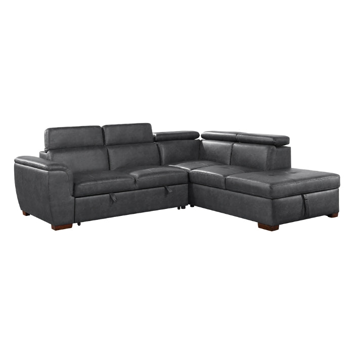 Homelegance - Barre 2 Piece Sectional with Pull-out Bed in Gray - 8567GY*SC - GreatFurnitureDeal