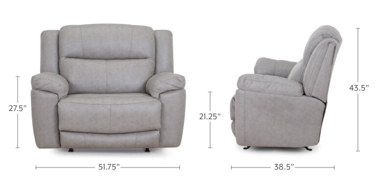 Franklin Furniture - 8578 Lancaster Power Rocker Recliner w/ Integrated USB Port in Limestone Light Gray - 8578-3580-07 - GreatFurnitureDeal