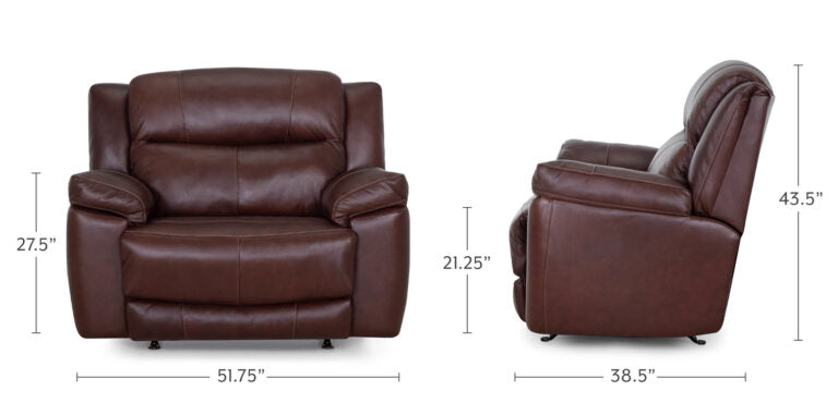 Franklin Furniture - 8578 Lancaster Leather Power Rocker Recliner w/ Integrated USB Port in Capri Chestnut - 8578-LM 87-10 - GreatFurnitureDeal