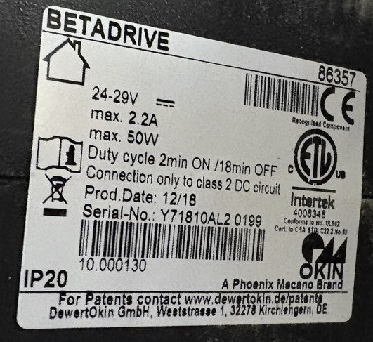 La-Z-Boy Power Recliner Linear Actuator Replacement Power Motor - Okin Betadrive 86357 - 10.000130 - GreatFurnitureDeal