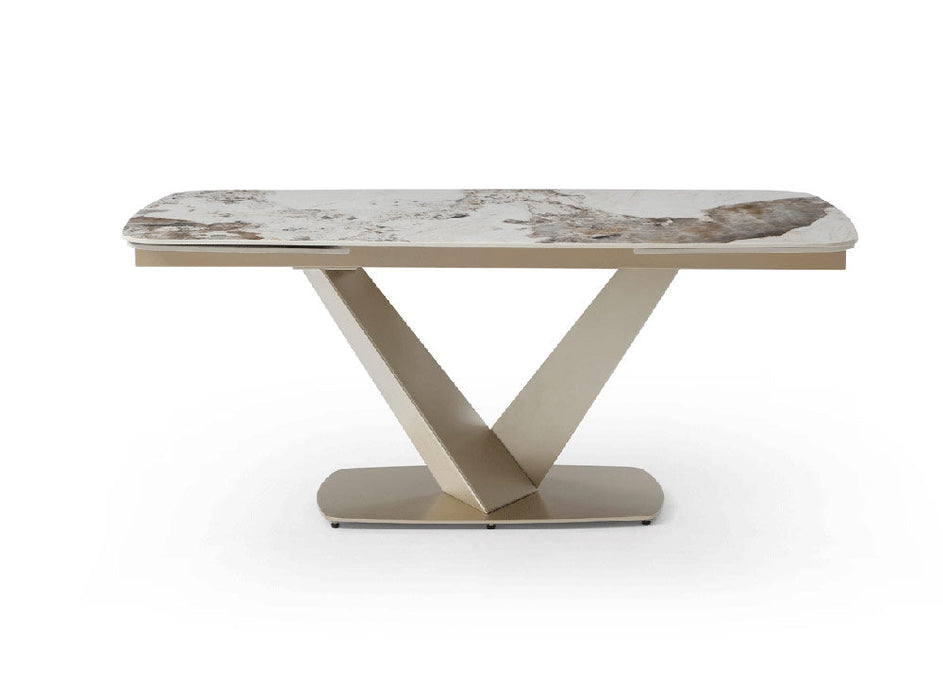 ESF Furniture - 93 - 7 Piece Dining Table Set in Golden Champagne - 93DININGTABLE-7SET - GreatFurnitureDeal