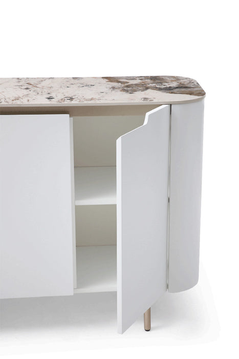 ESF Furniture - 93 - 8 Piece Dining Table Set in Golden Champagne - 93DININGTABLE-8SET - GreatFurnitureDeal