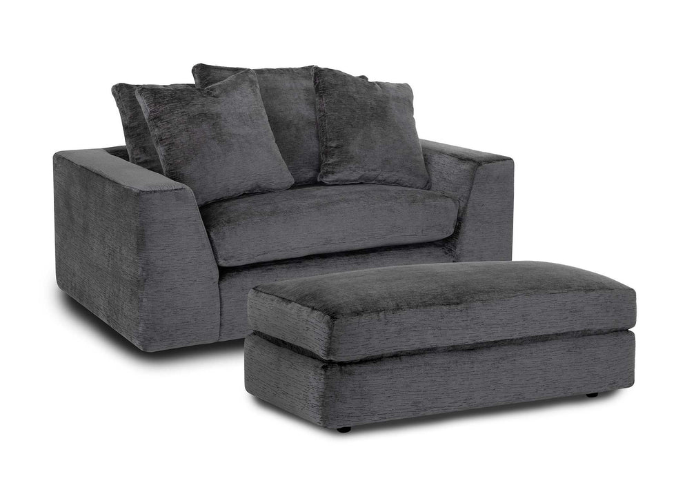 Franklin Furniture - Haswell Chair with Matching Ottoman in Charcoal - 87688-87618-2SET