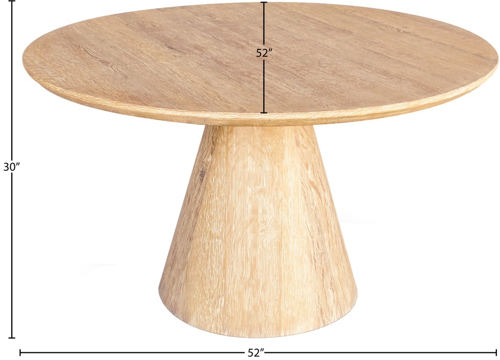 Meridian Furniture - Linette 52" White Oak Wood Dining Table - 877-T - GreatFurnitureDeal