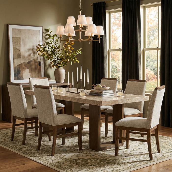Meridian Furniture - Ananda 84" Brown Genuine Marble Dining Table - 88040-DT84 - GreatFurnitureDeal