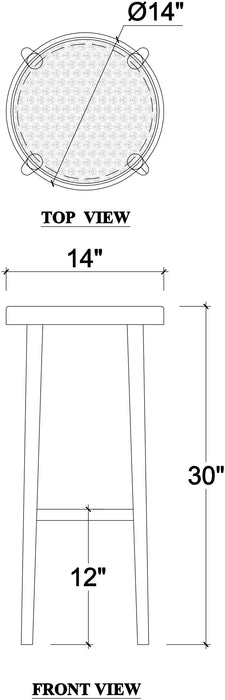 Bramble - Morton Barstool - Teak - US-WS-85119TWW----- - GreatFurnitureDeal