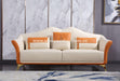 European Furniture - Winston Sofa White-Orange Italian Leather - EF-29050-S - GreatFurnitureDeal