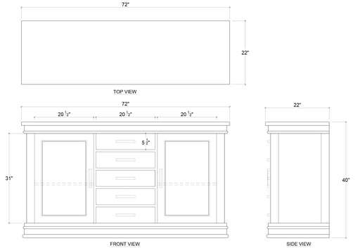 Bramble - Williamson Sideboard w/ 2 Doors in White Harvest, Light Distressed - US-WS-90017WHD----LDT - GreatFurnitureDeal