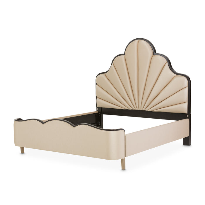 AICO Furniture - Malibu Crest Eastern King Scalloped Panel Bed - 9007000CEK3-412 - GreatFurnitureDeal