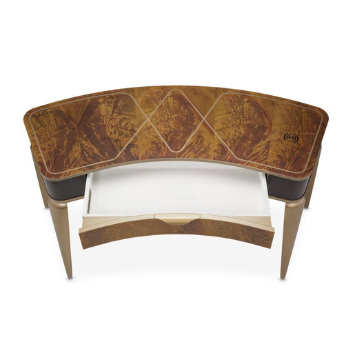 AICO Furniture - Malibu Crest Vanity Desk with Mirror in Crotch Mahogany - 9007058-68-411 - GreatFurnitureDeal