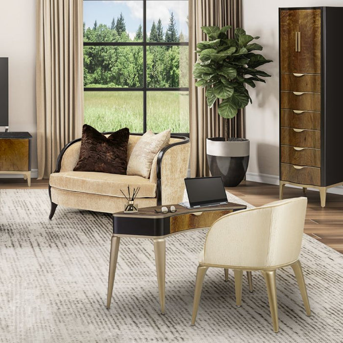 AICO Furniture - Malibu Crest Vanity Desk with Mirror in Crotch Mahogany - 9007058-68-411 - GreatFurnitureDeal