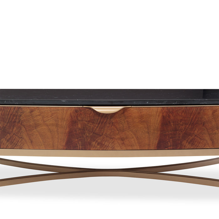 AICO Furniture - Malibu Crest Cocktail Table in Crotch Mahogany - 9007201-411 - GreatFurnitureDeal