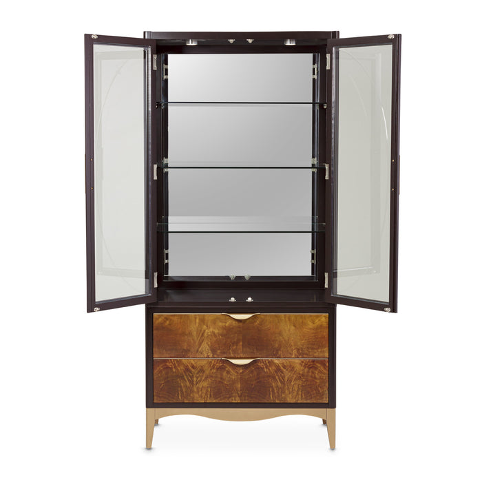 AICO Furniture - Malibu Crest Display Cabinet in Crotch Mahogany - 9007209-412 - GreatFurnitureDeal
