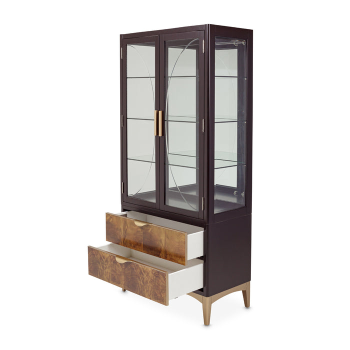 AICO Furniture - Malibu Crest Display Cabinet in Crotch Mahogany - 9007209-412
