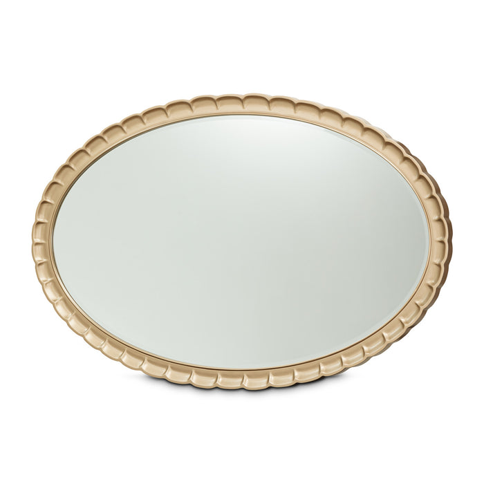 AICO Furniture - Malibu Crest"Oval Wall Mirror"Burnished Gold - 9007260-824 - GreatFurnitureDeal