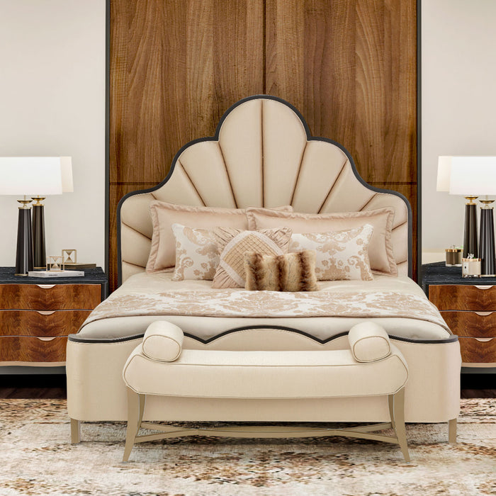 AICO Furniture - Malibu Crest"Bed Bench"Burnishhed Gold - 9007904-824
