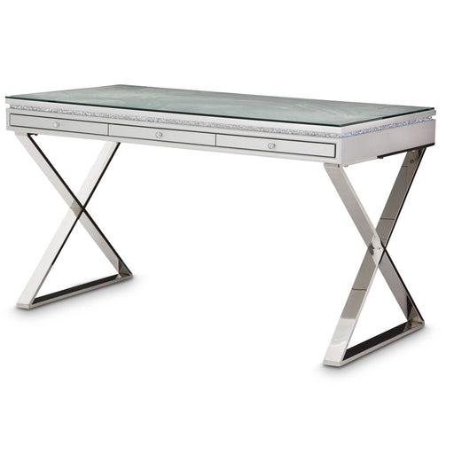 AICO Furniture - Melrose Plaza"2 Piece Writing Desk w/Glass Top in Dove - 9019277-217-118 - GreatFurnitureDeal