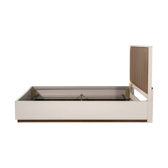 AICO Furniture - Pavira Queen Bed with LED Lights in Walnut - 9023012QN03-204