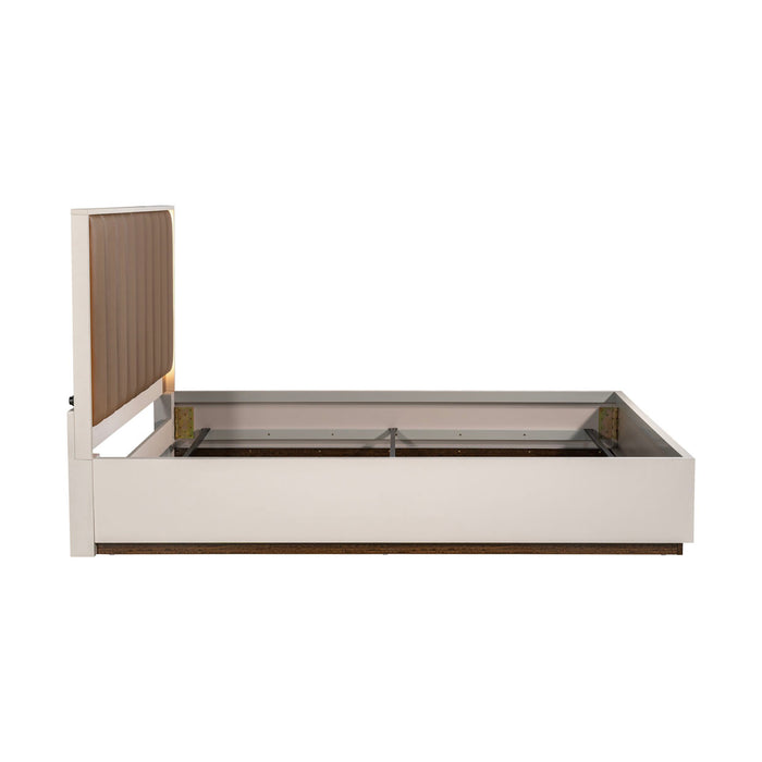 AICO Furniture - Pavira Queen Bed with LED Lights in Walnut - 9023012QN03-204