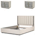 AICO Furniture - Pavira 3 Piece King Bedroom Set in Stone - 9023014EK03-042-837-3SET - GreatFurnitureDeal