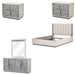 AICO Furniture - Pavira 5 Piece Queen Bedroom Set in Stone - 9023012QN03-042-837-5SET - GreatFurnitureDeal