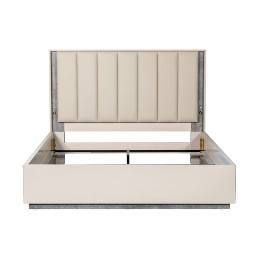 AICO Furniture - Pavira 6 Piece Queen Bedroom Set in Stone - 9023012QN03-040-837-6SET - GreatFurnitureDeal