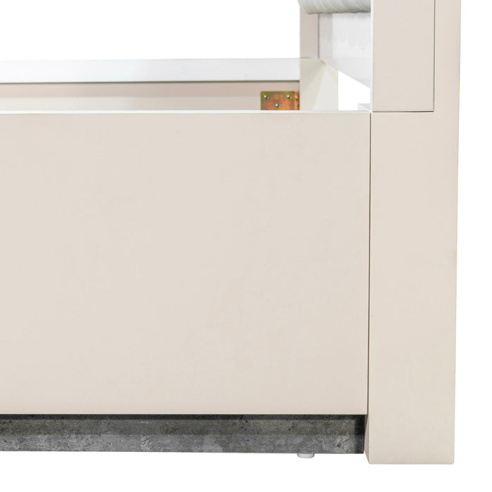 AICO Furniture - Pavira 5 Piece Queen Bedroom Set in Stone - 9023012QN03-040-837-5SET - GreatFurnitureDeal