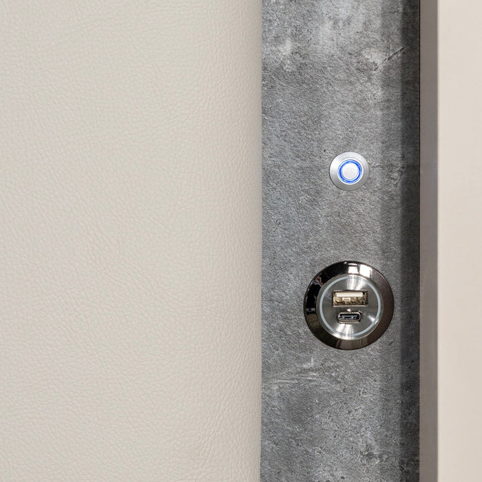 AICO Furniture - Pavira 3 Piece Queen Bedroom Set in Stone - 9023012QN03-040-837-3SET - GreatFurnitureDeal