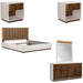 AICO Furniture - Pavira 5 Piece King Bedroom Set with LED Lighting in Walnut - 9023014EK03-204-5SET - GreatFurnitureDeal