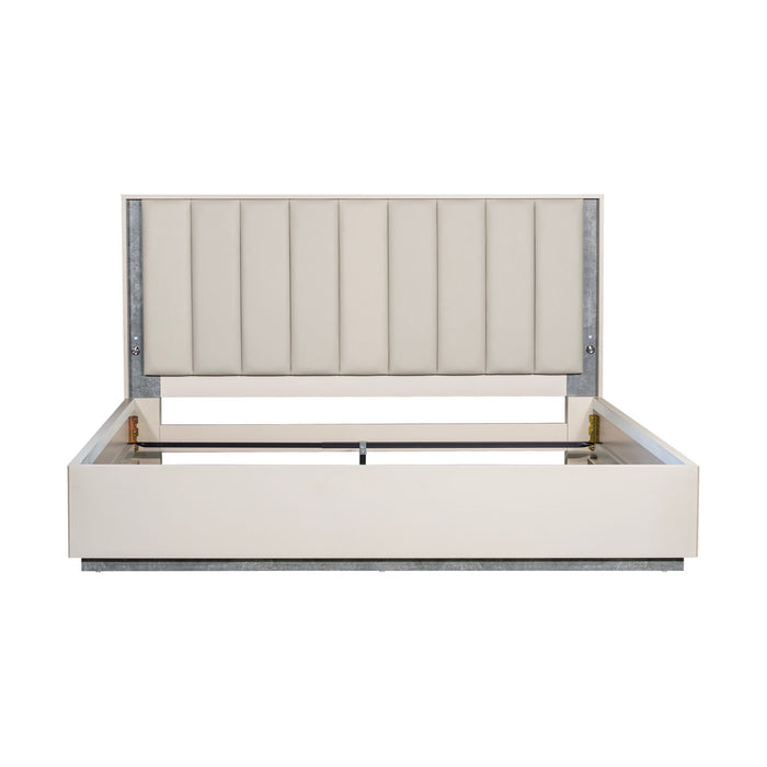 AICO Furniture - Pavira King Bed in Stone - 9023014EK03-837 - GreatFurnitureDeal