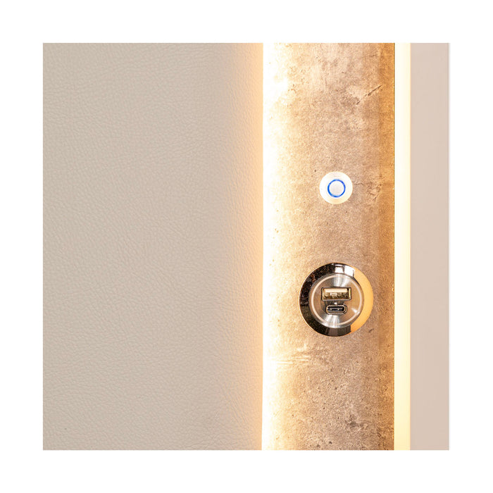 AICO Furniture - Pavira 6 Piece Queen Bedroom Set in Stone - 9023012QN03-042-837-6SET - GreatFurnitureDeal