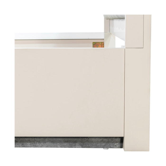 AICO Furniture - Pavira King Bed in Stone - 9023014EK03-837 - GreatFurnitureDeal