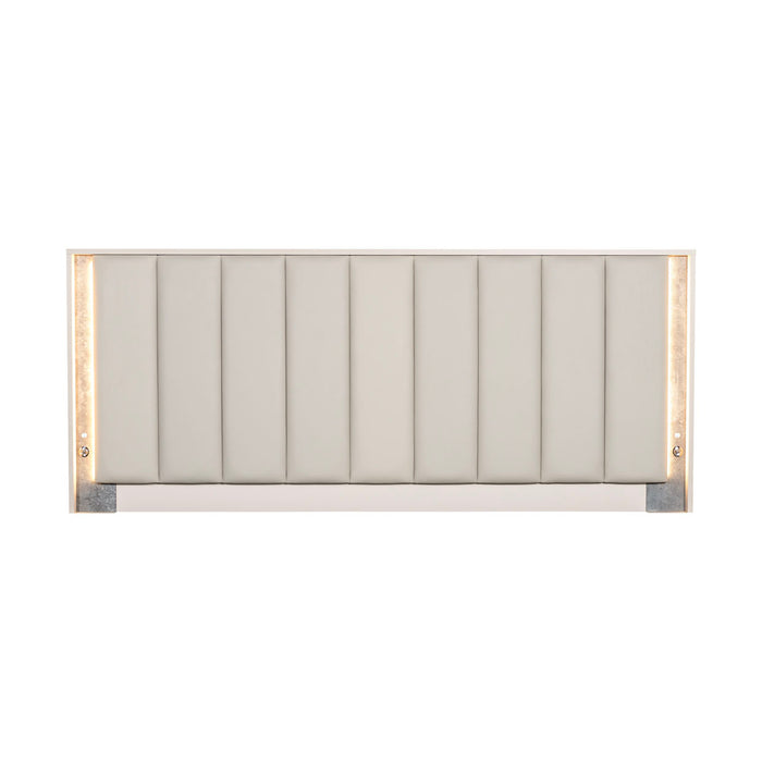 AICO Furniture - Pavira King Bed in Stone - 9023014EK03-837 - GreatFurnitureDeal