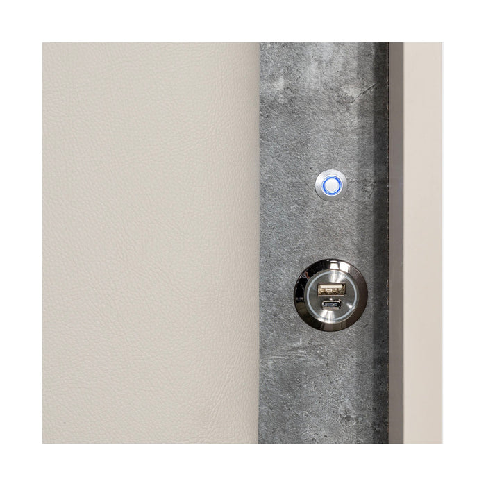 AICO Furniture - Pavira King Bed in Stone - 9023014EK03-837 - GreatFurnitureDeal