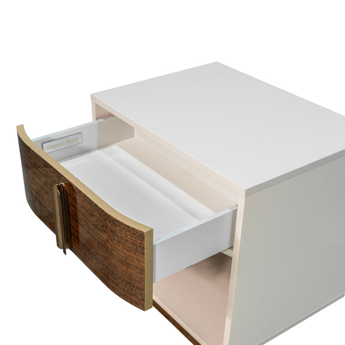 AICO Furniture - Pavira 1-Drawer Nightstand in Walnut - 9023040-204 - GreatFurnitureDeal