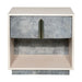 AICO Furniture - Pavira 1-Drawer Nightstand with LED Lights in Stone - 9023040-837 - GreatFurnitureDeal