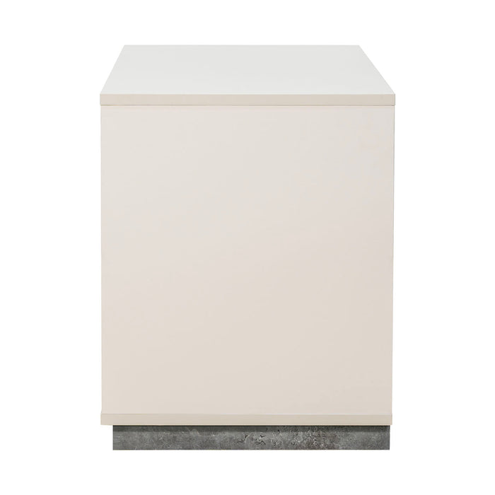AICO Furniture - Pavira 2-Drawer Nightstand in Stone - 9023042-837 - GreatFurnitureDeal