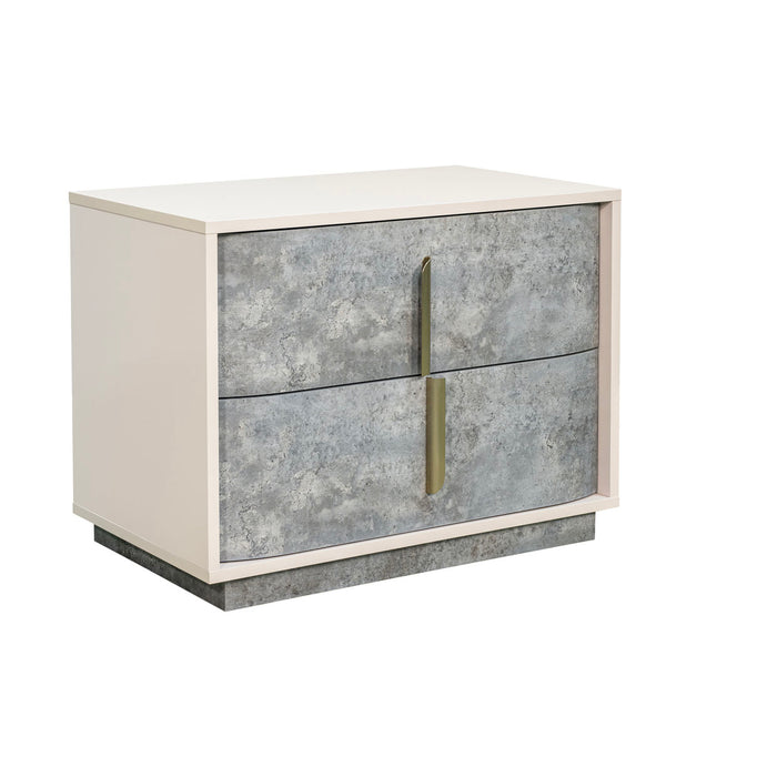 AICO Furniture - Pavira 2-Drawer Nightstand in Stone - 9023042-837 - GreatFurnitureDeal