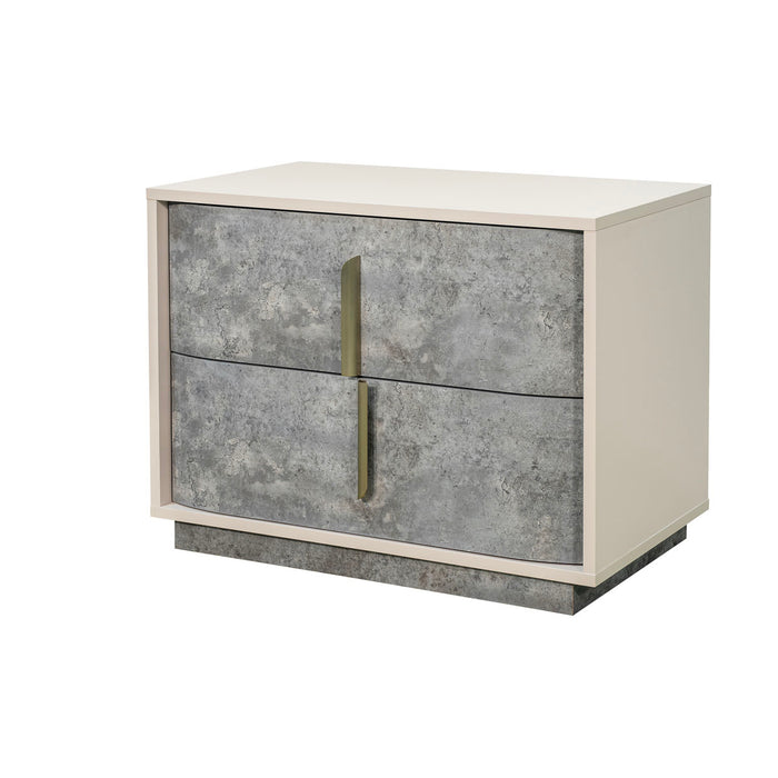 AICO Furniture - Pavira 2-Drawer Nightstand in Stone - 9023042-837 - GreatFurnitureDeal