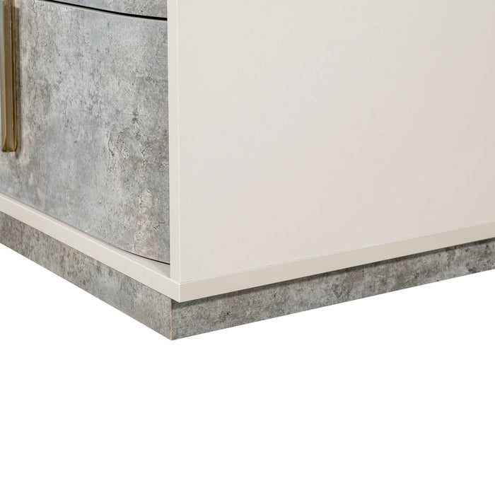 AICO Furniture - Pavira 2-Drawer Nightstand in Stone - 9023042-837 - GreatFurnitureDeal